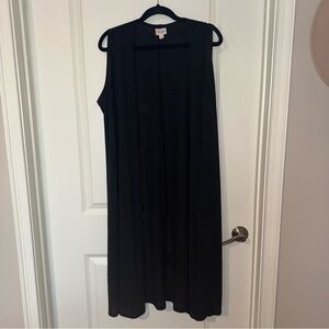 LuLaRoe Long Sleeveless Cardigan Kimono Medium Black